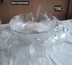 glazen kom met glazen tasjes, Enlèvement, Comme neuf