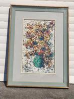 huile sur panneau fleur signe marcel delmotte, Enlèvement ou Envoi