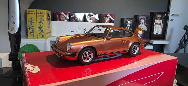 Porsche 911 Carrera 2.7 Coupe koper oranje 1:18 GT-SPIRIT, Hobby en Vrije tijd, Modelauto's | 1:18, Zo goed als nieuw, Auto, Overige merken
