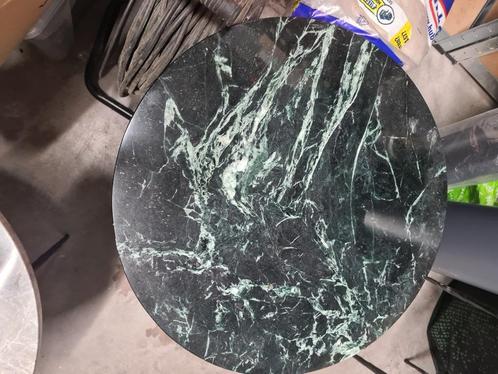 Marmeren bijzettafels, Huis en Inrichting, Tafels | Bijzettafels, Gebruikt, Rond, 45 tot 60 cm, Minder dan 55 cm, Overige materialen