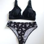 Bikini zwart met gele bloemetjes L, Kleding | Dames, Badmode en Zwemkleding, Verzenden, Nieuw, Zwart, Bikini