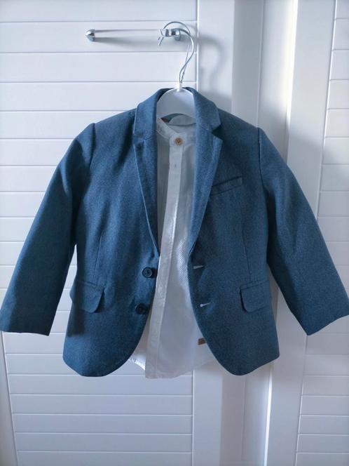 Combinatie blauwe blazer met wit gekleed hemd H&M, maat 92, Kinderen en Baby's, Kinderkleding | Maat 92, Ophalen of Verzenden