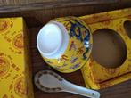 geel chinees kommetje kom met lepel doos +NIEUW+ kerstmis, Ophalen of Verzenden, Nieuw