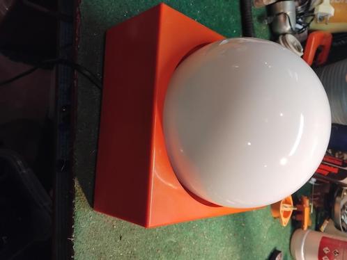 Oranje vintage plafondlamp, Huis en Inrichting, Lampen | Plafondlampen, Gebruikt, Glas, Kunststof, Ophalen of Verzenden