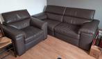 Lederen zetels 3- en 1 zit taupe kleur, Ophalen, Gebruikt, Vierpersoons of meer, Leer