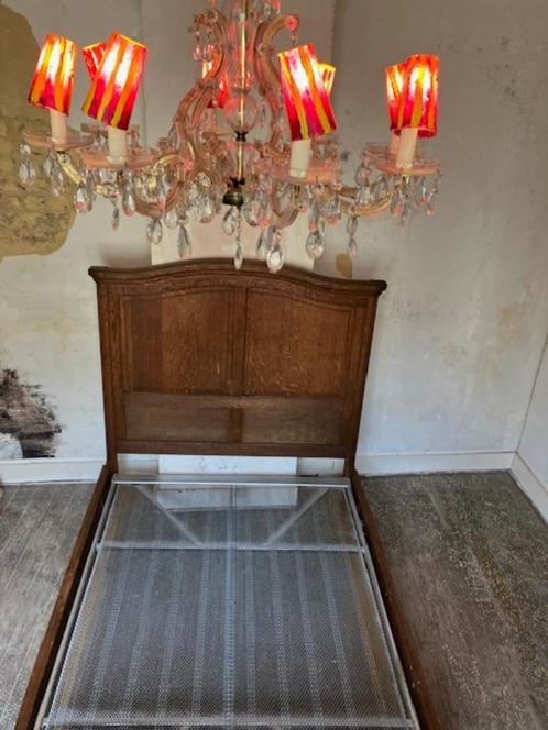 OUD HOUTEN BED HALFSLAPER. B: 120, Antiek en Kunst, Antiek | Meubels | Bedden, Ophalen