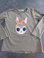 H&M t-shirt met konijn 110/116, Gebruikt, Meisje, H&M, Ophalen of Verzenden