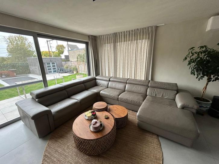 Lederen Zetel, Maison & Meubles, Canapés | Salons, Comme neuf, Banc d'angle, Quatre personnes ou plus, Cuir, Enlèvement