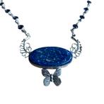 Collier en métal argenté avec améthyste lapis-lazuli, Avec pierre précieuse, Argent, Autres couleurs, Enlèvement ou Envoi