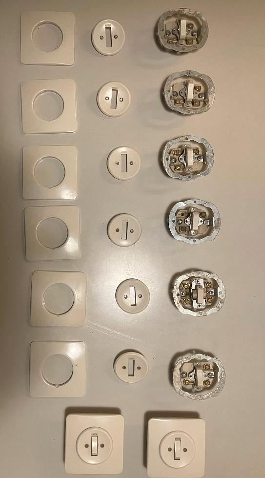 vintage niko schakelaars, Doe-het-zelf en Bouw, Elektriciteit en Kabels, Gebruikt, Schakelaar, Ophalen