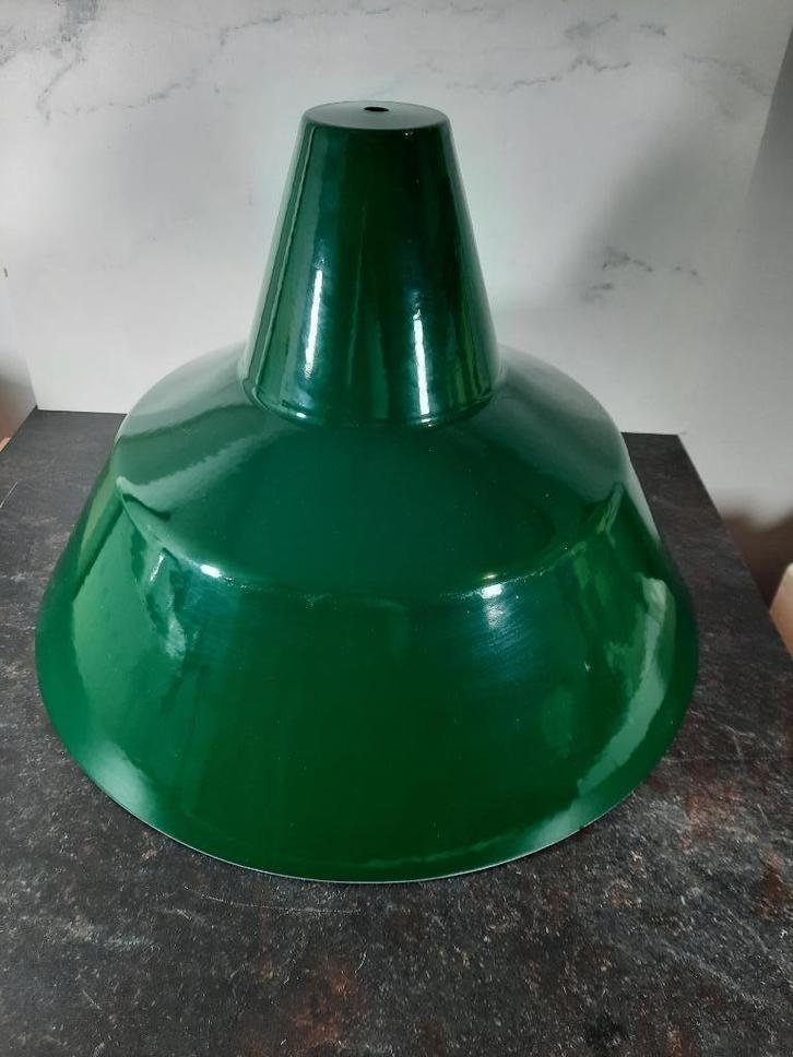 Groen/wit emaille lampkap, Antiek en Kunst, Antiek | Email, Ophalen of Verzenden