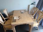 Mooie tafel bamboe uitvoering met stoelen, Ophalen, Zo goed als nieuw