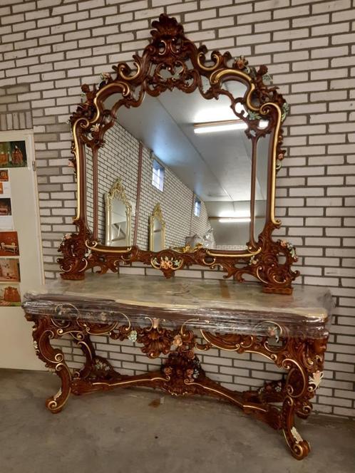 BAROK CONSOLE MET SPIEGEL VAN SILIK [ NIEUWE ] 70% KORTING, Huis en Inrichting, Woonaccessoires | Spiegels, Nieuw, Ophalen