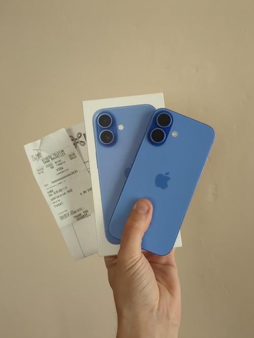 iPhone 16 128GB Blauw 2j garantie 2027, Telecommunicatie, Mobiele telefoons | Apple iPhone, Zo goed als nieuw, 128 GB, Zonder simlock