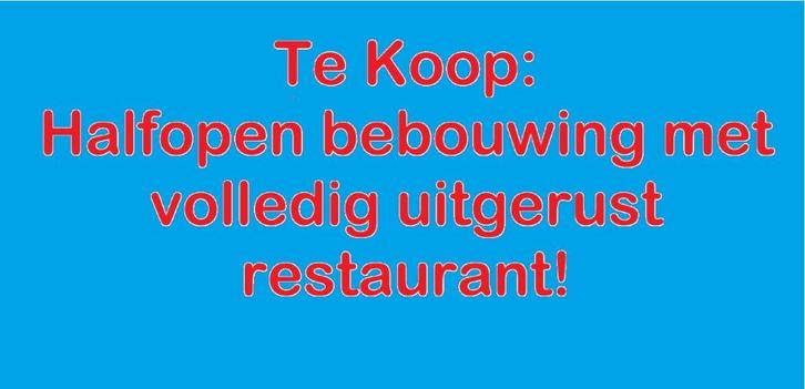 TE KOOP,  HOB met volledig uitgerust restaurant, Immo, Huizen en Appartementen te koop