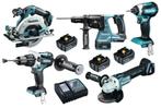 Makita 5 machines + 3x 5.0Ah batterij + oplader in de tas, Doe-het-zelf en Bouw, Gereedschap | Handgereedschap, Ophalen, Nieuw