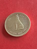 1967 Canada 50 cents in zilver Elizabeth II met wolf, Verzenden, Noord-Amerika, Losse munt, Zilver