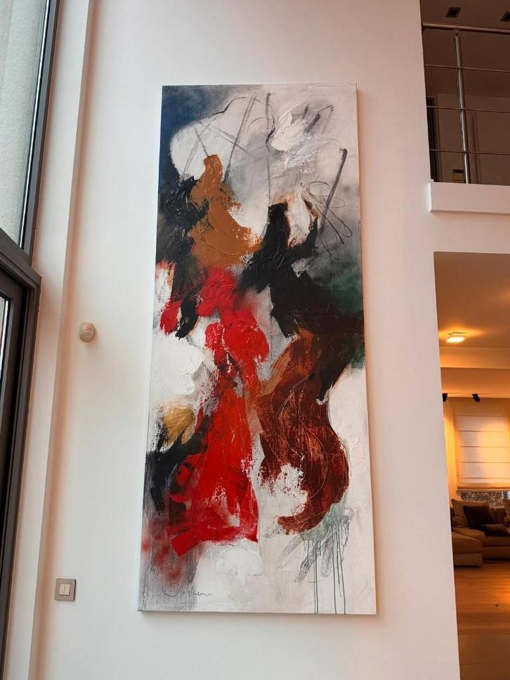 Groot abstract schilderij, uniek, modern & expressief, Antiek en Kunst, Kunst | Schilderijen | Abstract, Ophalen