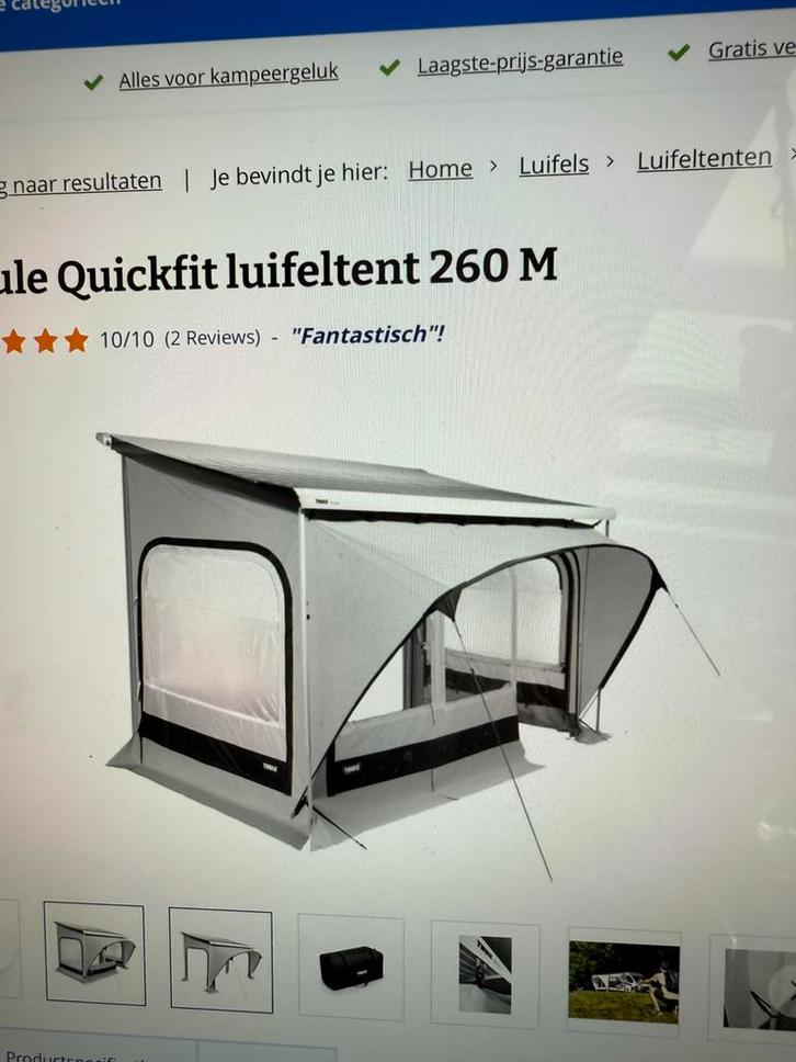 Thule Quickfit luifeltent 260M, Caravans en Kamperen, Voortenten en Luifels, Zo goed als nieuw, Thule, Ophalen