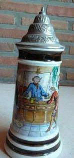 bierpot met tinnen (?) deksel bierpul aardewerk, Antiek en Kunst, Antiek | Keramiek en Aardewerk, Ophalen of Verzenden