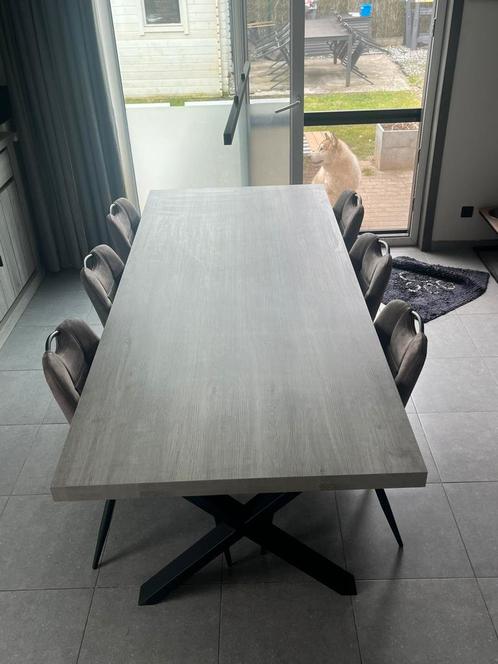 Eettafel inclusief 6 stoelen, Huis en Inrichting, Tafels | Eettafels, Zo goed als nieuw, 100 tot 150 cm, 200 cm of meer, Vijf personen of meer