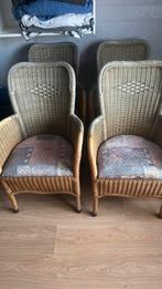 4 rotan zetels met wat werk aan, Ophalen, Gebruikt, Bruin, Riet of Rotan