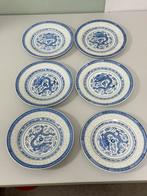 Vintage Jingdezhen porseleinen chinese draak bord borden 6x, Antiek en Kunst, Ophalen of Verzenden