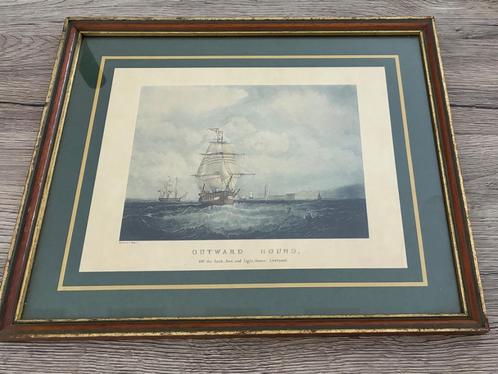 AQUATINT LIVERPOOL OUTBOARD ROCFORT, Antiek en Kunst, Kunst | Schilderijen | Klassiek, Ophalen of Verzenden