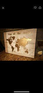 Peinture murale « Carte du monde » en bois, Comme neuf, Peinture, Enlèvement
