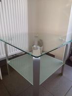 Vierkante glazen tafel (twee paar), Comme neuf, 50 à 100 cm, Modern, Enlèvement