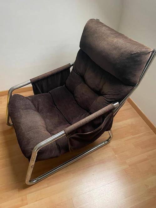 vintage fauteuil (jaren 70) van designer Gillis Lundgren, Huis en Inrichting, Fauteuils, Metaal, Stof, Ophalen