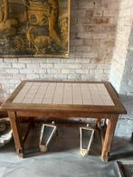 Kleine boerentafel / bijzettafel met tegels, Antiek en Kunst, Ophalen of Verzenden