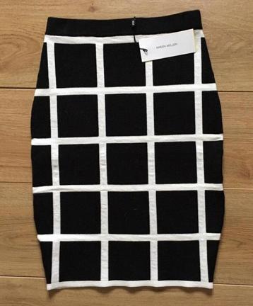 Karen Millen kort jurk rok dress XS zwart wit nieuw rokje beschikbaar voor biedingen