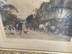 Staalgravure Heywood Hardy groot werk ingekaderd, Antiek en Kunst, Ophalen