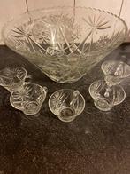Punchbowl met 5 bijhorende glazen, Antiek en Kunst, Ophalen