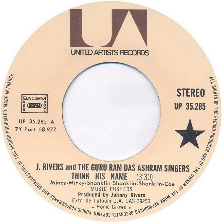 Johnny Rivers – Think His Name / Permanent Change, Cd's en Dvd's, Vinyl Singles, Gebruikt, Single, Pop, 7 inch, Ophalen of Verzenden