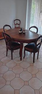Antieke tafel met 5 stoelen, Huis en Inrichting, Complete eetkamers, Ophalen, Gebruikt