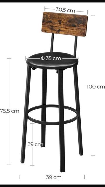 Tabouret de bar en bois, Neuf, 90 cm ou plus, 1 tabouret, Bois