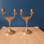 Antieke bronse messing franse kandelaars, Antiek en Kunst, Ophalen