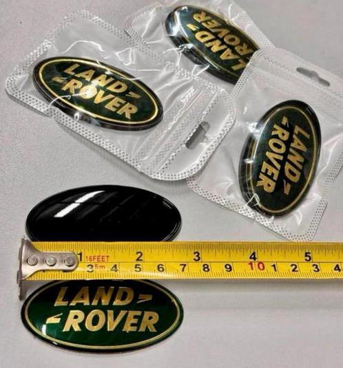 4x Nieuw Embleem Emblemen 3D Land Rover 7 CM - groen goud, Auto diversen, Autostickers, Ophalen of Verzenden
