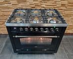 🔥 Poêle Luxe Boretti 90 cm noir + four ancien cuivre 300C, Electroménager, Comme neuf, 5 zones de cuisson ou plus, Classe énergétique A ou plus économe