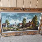 Grote schilderij olieverf op doek in houten kader 150x90cm, Ophalen