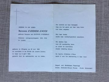 Grand-mère baronne, reine Mathilde +Ypres 1983 (Première Gue, Envoi, Image pieuse