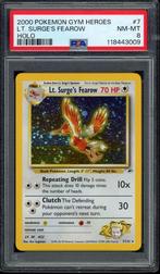 Lt. Surge's Fearow Holo PSA 8 - 7/132 - Gym Heroes 2000, Hobby en Vrije tijd, Verzamelkaartspellen | Pokémon, Verzenden, Zo goed als nieuw