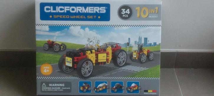 CLICFORMERS: RACEWAGEN SET, Kinderen en Baby's, Speelgoed | Educatief en Creatief, Zo goed als nieuw, Knutselen, Bouwen, Ontdekken