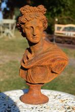 Gietijzeren Caesar buste, Tuin en Terras, Ophalen of Verzenden, Nieuw, Overige materialen, Mensenbeeld