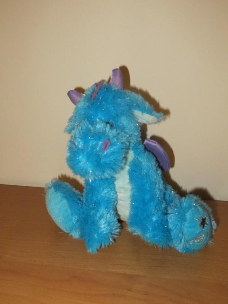 Knuffelbeer : Blauwe draak - Russ - knuffel, Kinderen en Baby's, Speelgoed | Knuffels en Pluche, Zo goed als nieuw, Overige typen
