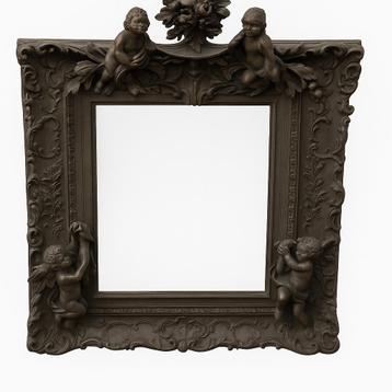 Grand cadre ancien en bois sculpté, style baroque beschikbaar voor biedingen