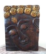Boeddha, handgesneden houten wandversiering. 20 x 15 cm, Ophalen of Verzenden, Zo goed als nieuw