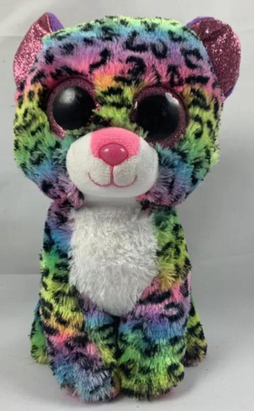 Ty Beanie Boos Boo Dotty luipaard glitterogen knuffel 23 cm, Kinderen en Baby's, Speelgoed | Knuffels en Pluche, Zo goed als nieuw